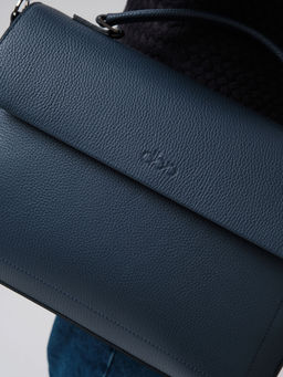 Мужская кожаная сумка Levi DBR 7115 насыщенный синий  фото 7