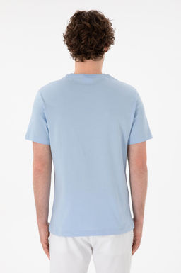 Erkek Regular Fit Bisiklet Yaka A__k Mavi Basic Ti__rt Sepette S_rpriz _ndirim - U.s. polo assn фото 6