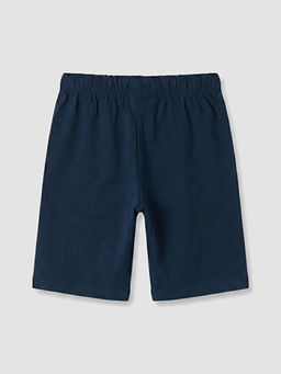 Beli Lastikli Bask?l? Erkek ?ocuk ?ort Pijama Alt?