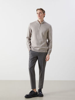 Dik Yaka Uzun Kollu Erkek Triko Kazak