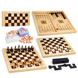 Набор из 5 игр (Русское лото, шахматы, шашки, нарды. домино) доска для шашек/шахмат/нард