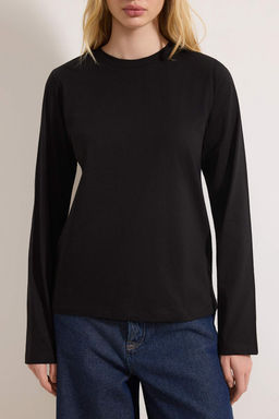 Siyah-Gri 2li Paket %100 Pamuk Bisiklet Yaka Regular/Normal Kesim Orme T-Shirt TWOAW25TS00001