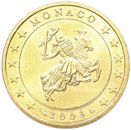 Монета 50 евроцентов 2003 года Монако