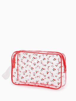 Косметичка ПВХ Вишня 23*6*15, отд на молнии, прозрачный