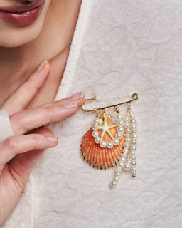 Брошь из натуральной ракушки - Sahar art lab фото 3