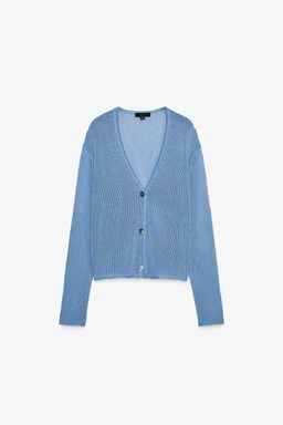 100% COTTON KNIT CARDIGAN - Zara фото 5