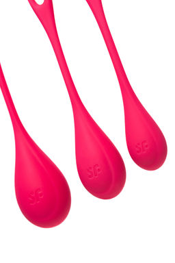 Набор вагинальных шариков Satisfyer YONI, силикон, красный, 2 см.