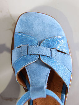 Босоножки 5038.23663bе.Голубой наплак+голубая замша