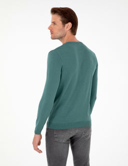 Ye_il Slim Fit Bisiklet Yaka Basic Triko Kazak - Pierre cardin фото 5