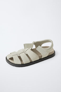 LEATHER CAGE SANDALS - Zara фото 3