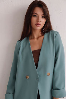 Двубортный жакет без лацканов - Martichelli фото 11