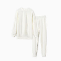 Костюм женский (свитшот, легинсы) KAFTAN Plushy, размер 48-50, белый