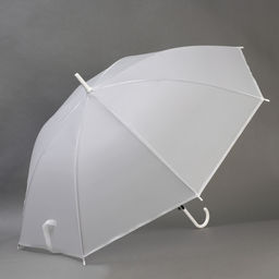 Зонт - трость полуавтоматический «Однотонный», 8 спиц, R=46/55 см, D=92 см, белый