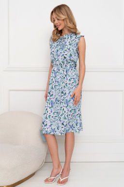 Платье Open Style 5739 зеленый/голубой