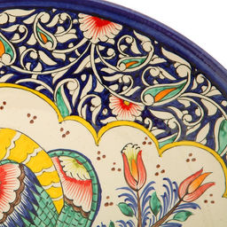 Ляган узбекский Риштанская Керамика «Жар-птица», d=41 см, МИКС