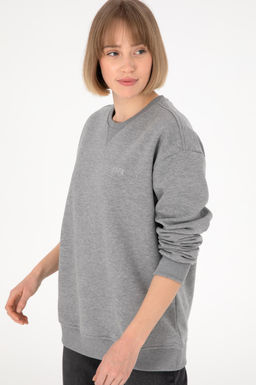 Мужской серый меланжевый базовый свитшот Неожиданная скидка в корзине