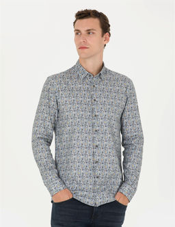 Petrol Slim Fit Uzun Kollu G_mlek