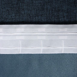 Штора блэкаут портьерная «Этель» Natural, 130×300 см, синяя, рогожка 275 г/м²