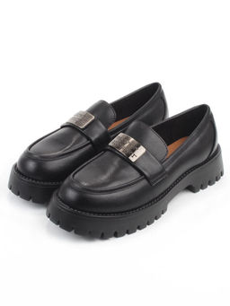 03-S77-48 BLACK Лоферы женские (натуральная кожа)