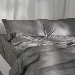 Простыня евро SL Home «Деним», 235×245 см, тёмно-серая, жатый хлопок