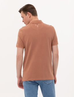 Kahverengi Slim Fit Polo Yaka Ti__rt