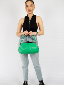 LACCOMA сумка Оливия-Ф826-изумрудный эко кожа хлопок  фото 7