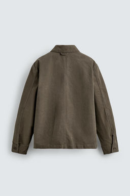 SOBRECAMISA RELAXED FIT CANVAS LAVADO / Marr?n / Topo - Zara фото 9