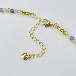 Бусы детские из Аметиста, Хризолита и Розового кварца 36 см +