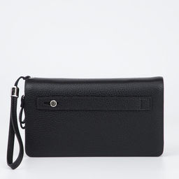 Клатч мужской с ручкой, на молнии, 22×5×12 см, чёрный