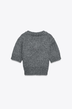 CROPPED KNIT V-NECK SWEATER - Zara фото 6