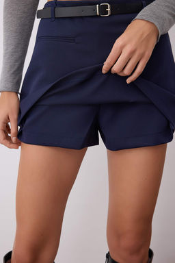 Bordo Tuvit Dugme Detayl? Sort & Bermuda TWOAW26SR00035 - Trendyolmilla фото 7