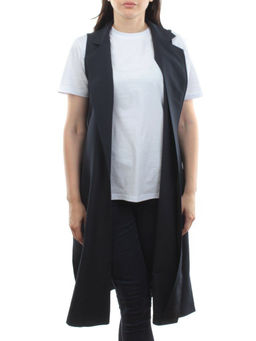 S2623 DK. BLUE Жилет женский классический удлиненный (95% полиэстер,5% спандекс)