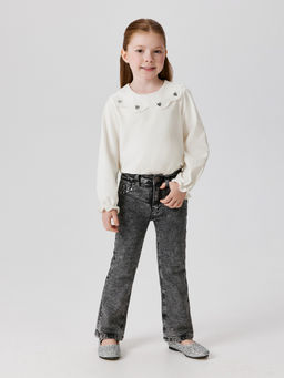 ACOOLA / Блузка детская для девочек Naravan молочный  фото 5