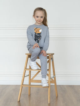 Костюм детский меланж тедди в наушниках 7045г (116, 60)