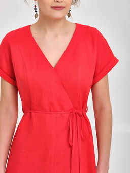 Платье льняное с запахом - Marchello marchellini фото 4