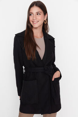 Trendyolmilla Siyah Fitted Kusakl? Yunlu Kase Kaban TWOAW20KB0032  фото 3