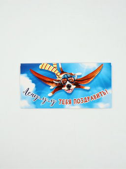Цена за 10 шт. Конверт для денег «Лечу-у-у тебя поздравить!», 16,5 × 8 см