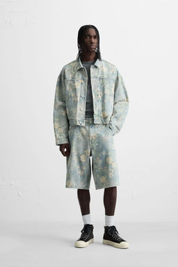 FLORAL PRINT CARPENTER POCKET BERMUDA SHORTS - Zara фото 10