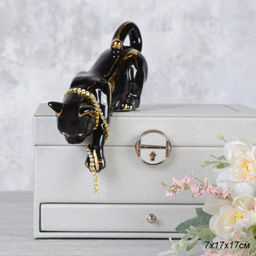 Статуэтка Кошка черная 17 см / B3020-4A /уп 60/