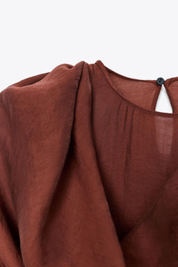 FLOWING BLOUSE WITH MULTI-POSITION SCARF DETAIL ZW COLLECTION - Zara фото 11