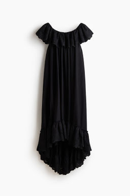 Vestido off-the-shoulder con bordado ingl?s