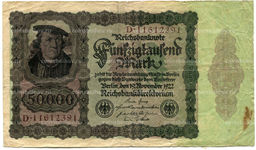 Банкнота 50000 марок 1922 года Германия