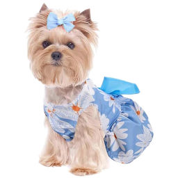 Цена за 2 шт. Платье для кошек и собак мелких пород "Бонита на прогулке", ромашки, размер ХL, длина спинки 32-34см