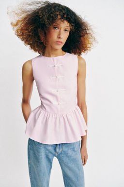 TOP PEPLUM ALAMARES / Rosa - Zara фото 3