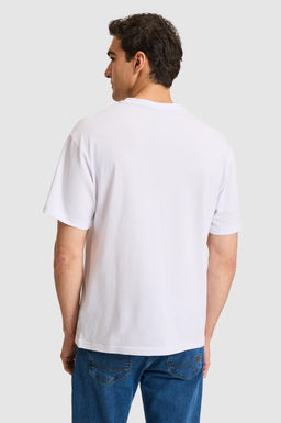 Erkek Comfort Fit Bisiklet Yaka Beyaz Ti__rt