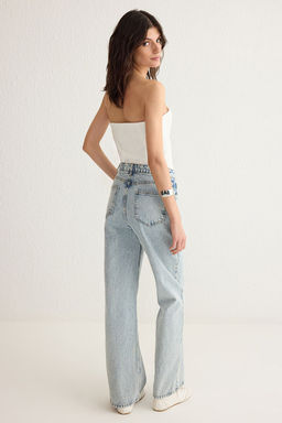 Ac?k Mavi Yuksek Bel Wide Leg Jeans TWOSS25JE00181 - Trendyolmilla фото 5