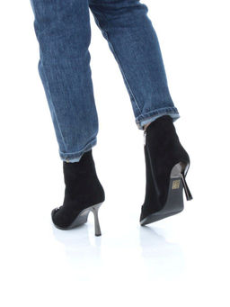 04-M3-9076 BLACK Ботильоны зимние женские (натуральная замша, натуральный мех)