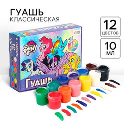 Гуашь 12 цветов по 10 мл, «Пони»