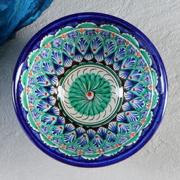 Бульонница узбекская Риштанская Керамика «Орнамент», 900 мл, d=18 см, МИКС