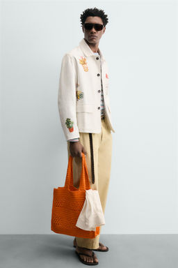 BOLSO SHOPPER TRENZADO / Blanco Crudo - Zara фото 2